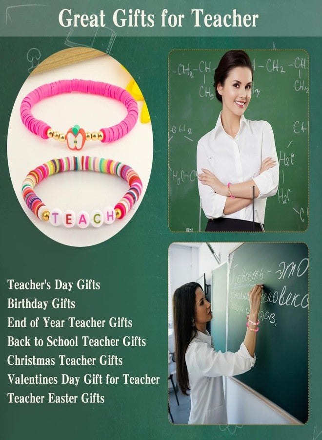 Bluckincle Teacher Bracelet Gifts,Valentine Gifts for Teachers Women for Appreciation Thank You - Easter Basket Stuffers Graduation for Daycare Music Preschool Dance English Special Education Prek - Image 3